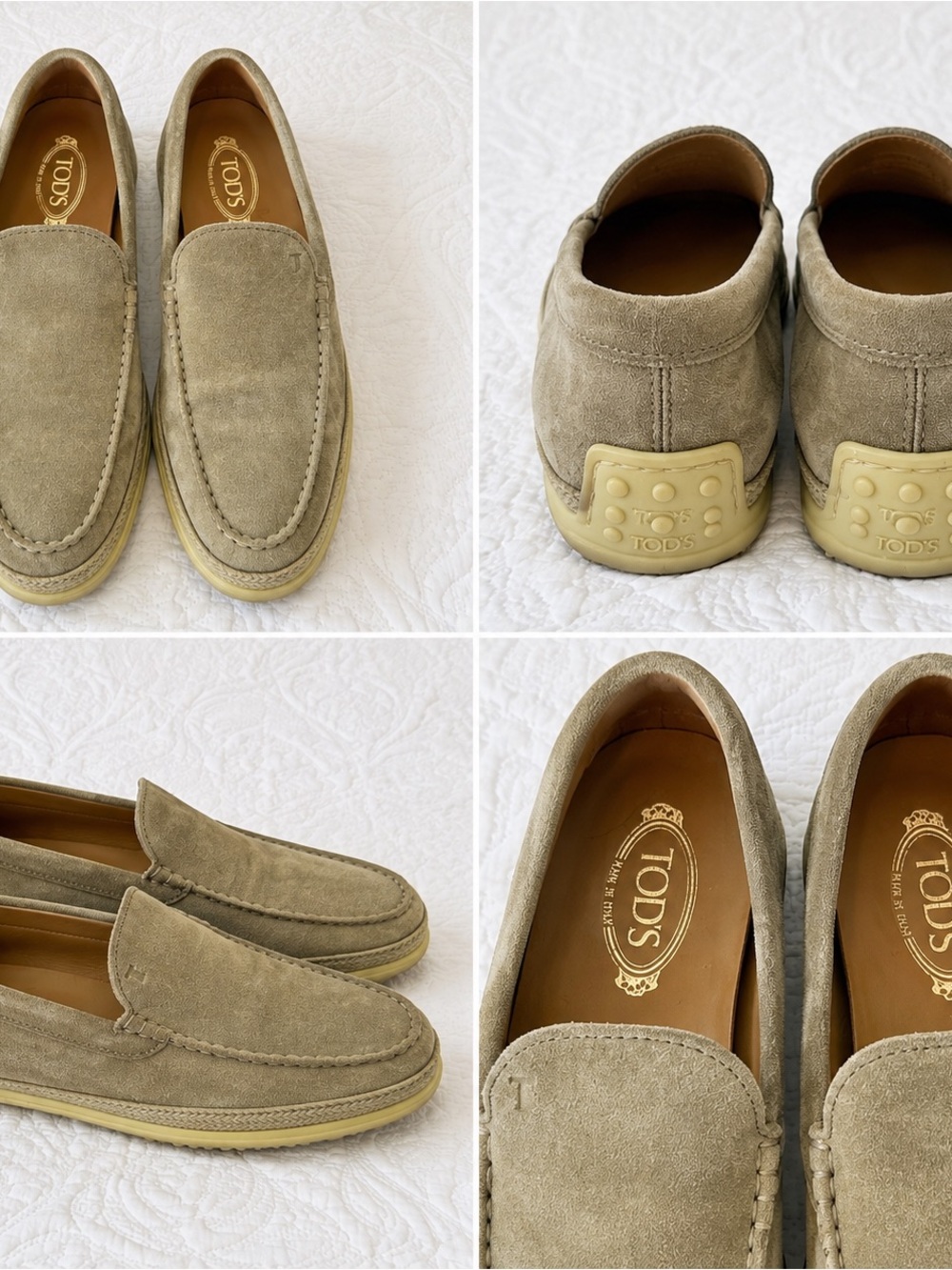 TOD'S Taupe Suede Loafers for Men